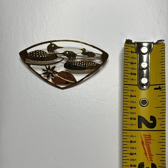 Vintage Ducks Gold Tone Bird Pin Brooch - Picture 4 of 4